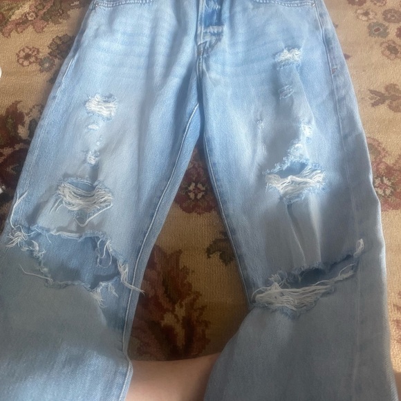 Frame Denim Distressed Light Blue Jeans size 27 see photos please 85 % cotton 15 - Picture 2 of 3
